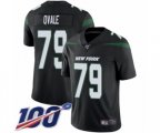 New York Jets #79 Brent Qvale Black Alternate Vapor Untouchable Limited Player 100th Season Football Jersey