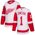 Detroit Red Wings #1 Terry Sawchuk Authentic White Away NHL Jersey