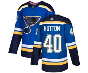 Adidas St. Louis Blues #40 Carter Hutton Authentic Royal Blue Home NHL Jersey
