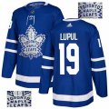 Toronto Maple Leafs #19 Joffrey Lupul Authentic Royal Blue Fashion Gold NHL Jersey