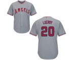 Los Angeles Angels of Anaheim #20 Jonathan Lucroy Replica Grey Road Cool Base Baseball Jersey