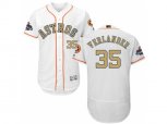 Houston Astros #35 Justin Verlander White FlexBase Authentic 2018 Gold Program Stitched Baseball Jersey