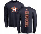 Houston Astros #60 Dallas Keuchel Navy Blue Backer Long Sleeve T-Shirt