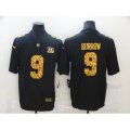 Cincinnati Bengals #9 Joe Burrow Black Nike Leopard Print Limited Jersey