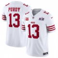 San Francisco 49ers 13 Brock Purdy White 2023 F U S E With Vapor Untouchable Limited Stitched Football 2024 Super Bowl LVIII Jersey