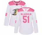 Women Anaheim Ducks #51 Blake McLaughlin Authentic White Pink Fashion Hockey Jersey