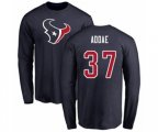 Houston Texans #37 Jahleel Addae Navy Blue Name & Number Logo Long Sleeve T-Shirt