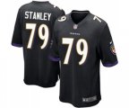 Baltimore Ravens #79 Ronnie Stanley Game Black Alternate Football Jersey