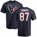 Houston Texans #87 Demaryius Thomas Navy Blue Name & Number Logo T-Shirt