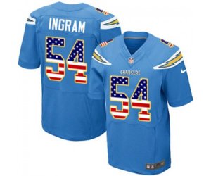 Los Angeles Chargers #54 Melvin Ingram Elite Electric Blue Alternate USA Flag Fashion Football Jersey