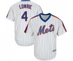 New York Mets #4 Jed Lowrie Replica White Alternate Cool Base Baseball Jersey