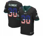 Philadelphia Eagles #30 Corey Clement Black Alternate USA Flag Fashion Football Jersey