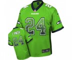 Seattle Seahawks #24 Marshawn Lynch Elite Green Drift Fashion Football Jersey
