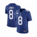 New York Giants #8 Daniel Jones 2022 Blue With 3-star C Patch Vapor Untouchable Limited Stitched NFL Jersey