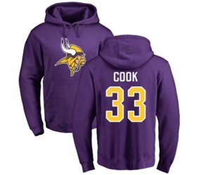 Minnesota Vikings #33 Dalvin Cook Purple Name & Number Logo Pullover Hoodie