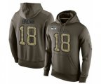 Seattle Seahawks #18 Jaron Brown Green Salute To Service Pullover Hoodie