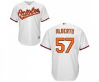 Baltimore Orioles #57 Hanser Alberto Replica White Home Cool Base Baseball Jersey