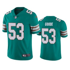 Miami Dolphins #53 Cameron Goode Aqua Color Rush Limited Stitched Football Jersey
