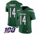New York Jets #14 Sam Darnold Green Team Color Vapor Untouchable Limited Player 100th Season Football Jersey
