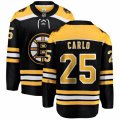 Boston Bruins #25 Brandon Carlo Authentic Black Home Fanatics Branded Breakaway NHL Jersey