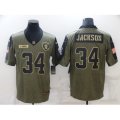 Oakland Raiders #34 Bo Jackson Nike Olive 2021 Salute To Service Limited Player Jersey