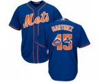 New York Mets #45 Pedro Martinez Authentic Royal Blue Team Logo Fashion Cool Base Baseball Jersey