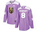 Vegas Golden Knights #8 Griffin Reinhart Authentic Purple Fights Cancer Practice NHL Jersey