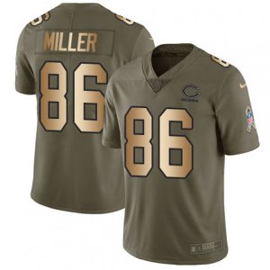 Chicago Bears #86 Zach Miller Limited Olive Gold Salute to Service NFL Jersey