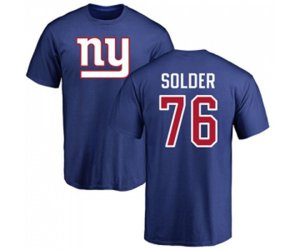 New York Giants #76 Nate Solder Royal Blue Name & Number Logo T-Shirt