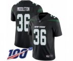 New York Jets #36 Doug Middleton Black Alternate Vapor Untouchable Limited Player 100th Season Football Jersey