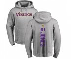 Minnesota Vikings #61 Brett Jones Ash Backer Pullover Hoodie
