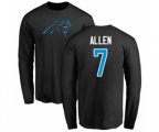 Carolina Panthers #7 Kyle Allen Black Name & Number Logo Long Sleeve T-Shirt