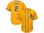 Oakland Athletics #2 Khris Davis Replica Gold Alternate 2 Cool Base MLB Jersey