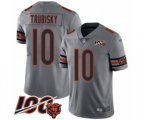 Chicago Bears #10 Mitchell Trubisky Limited Silver Inverted Legend 100th Season Football Jersey