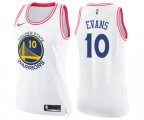 Women's Golden State Warriors #10 Jacob Evans Swingman White Pink Fashion Basketball Jersey