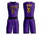 Los Angeles Lakers #3 Corey Brewer Authentic Purple Basketball Suit Jersey - City Edition
