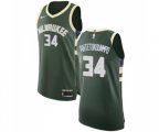 Milwaukee Bucks #34 Giannis Antetokounmpo Authentic Green Road Basketball Jersey - Icon Edition