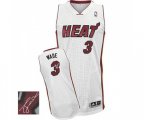Miami Heat #3 Dwyane Wade Authentic White Home Autographed Basketball Jersey