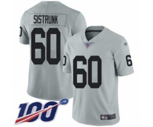 Oakland Raiders #60 Otis Sistrunk Limited Silver Inverted Legend 100th Season Football Jersey