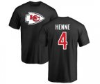 Kansas City Chiefs #4 Chad Henne Black Name & Number Logo T-Shirt