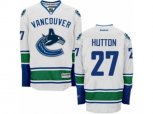 Vancouver Canucks #27 Ben Hutton Authentic White Away NHL Jersey