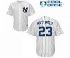 New York Yankees #23 Don Mattingly Replica White Home Baseball Jersey