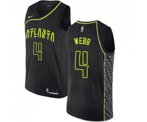 Nike Atlanta Hawks #4 Spud Webb Swingman Black NBA Jersey - City Edition