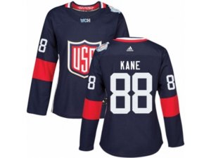 Women Adidas Team USA #88 Patrick Kane Premier Navy Blue Away 2016 World Cup Hockey Jersey