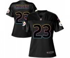 Women Pittsburgh Steelers #23 Joe Haden Game Black Fashion Football Jersey