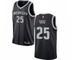 Detroit Pistons #25 Derrick Rose Authentic Black Basketball Jersey - City Edition