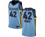 Memphis Grizzlies #42 Lorenzen Wright Authentic Light Blue Basketball Jersey Statement Edition