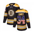 Boston Bruins #34 Paul Carey Authentic Black USA Flag Fashion Hockey Jersey