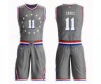 Philadelphia 76ers #11 James Ennis Swingman Gray Basketball Suit Jersey - City Edition