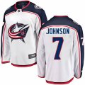 Columbus Blue Jackets #7 Jack Johnson Fanatics Branded White Away Breakaway NHL Jersey